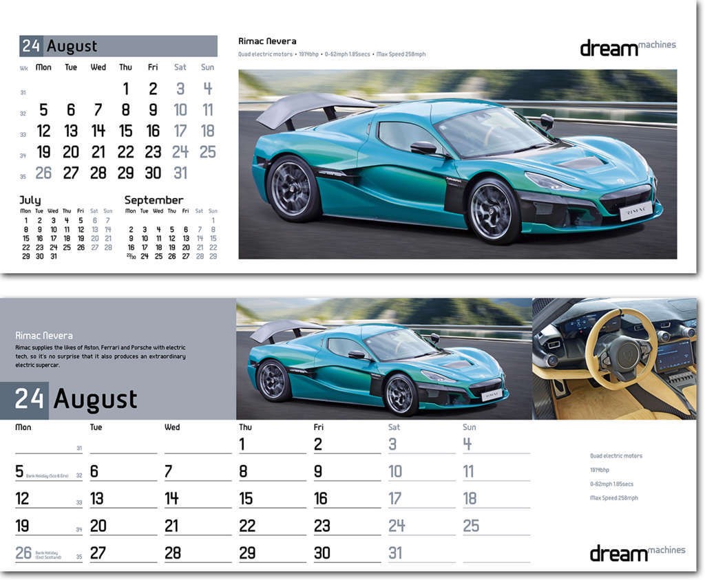 Dream Machines Desk Calendar