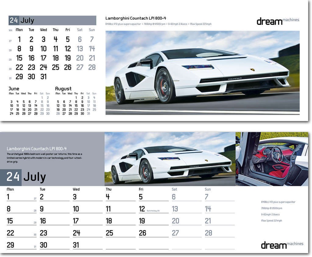 Dream Machines Desk Calendar