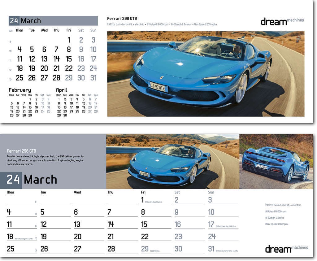 Dream Machines Desk Calendar