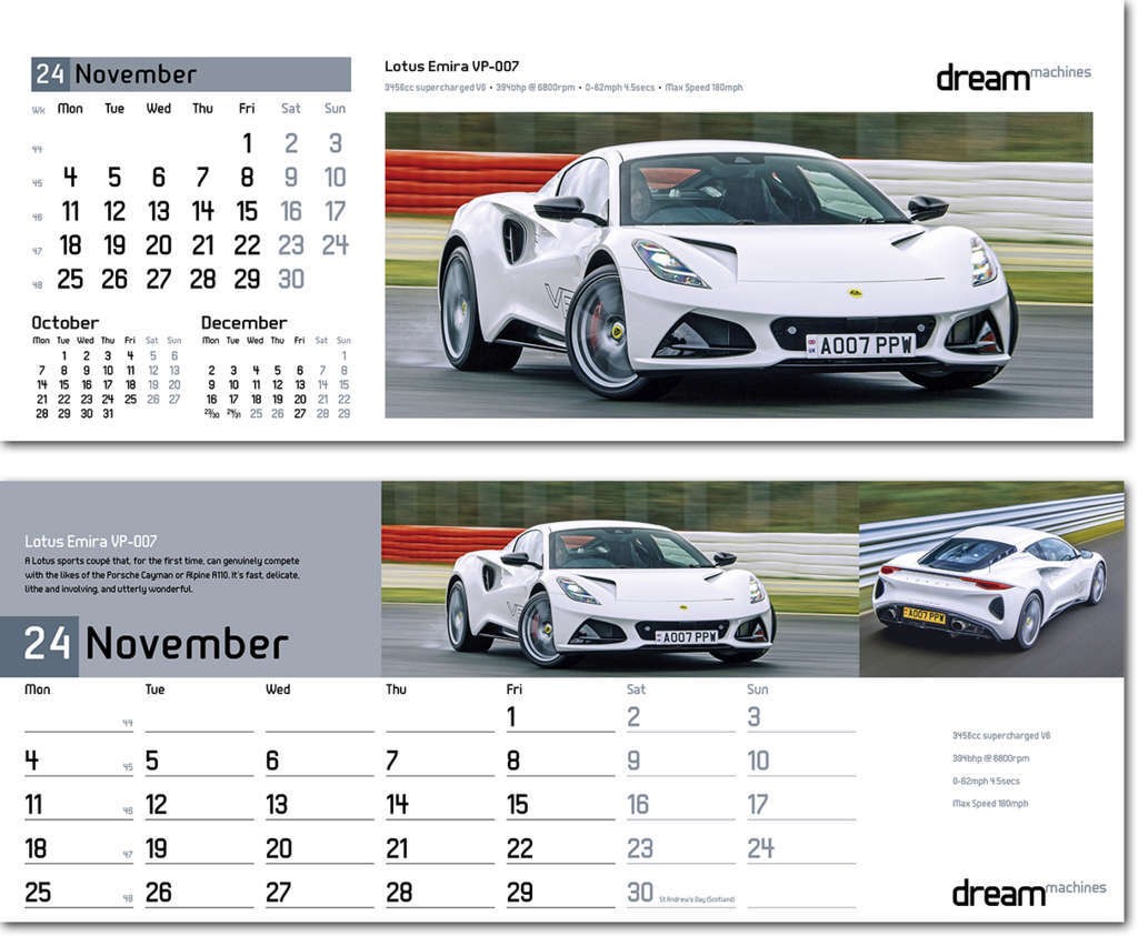 Dream Machines Desk Calendar