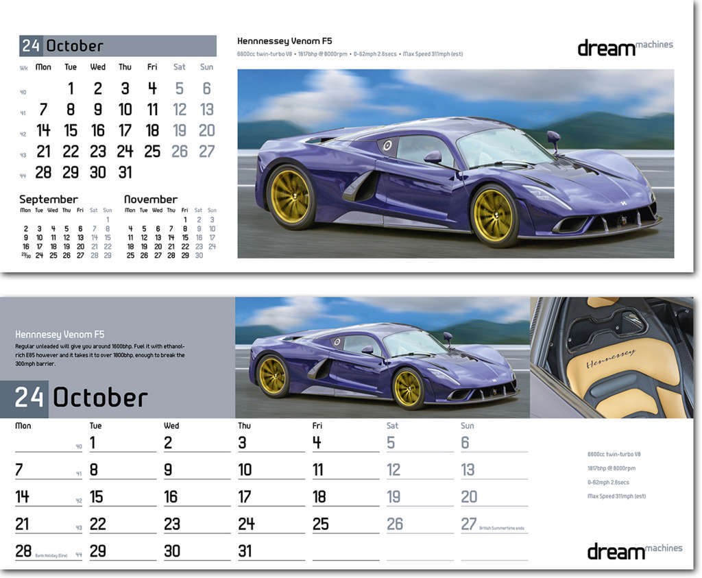 Dream Machines Desk Calendar